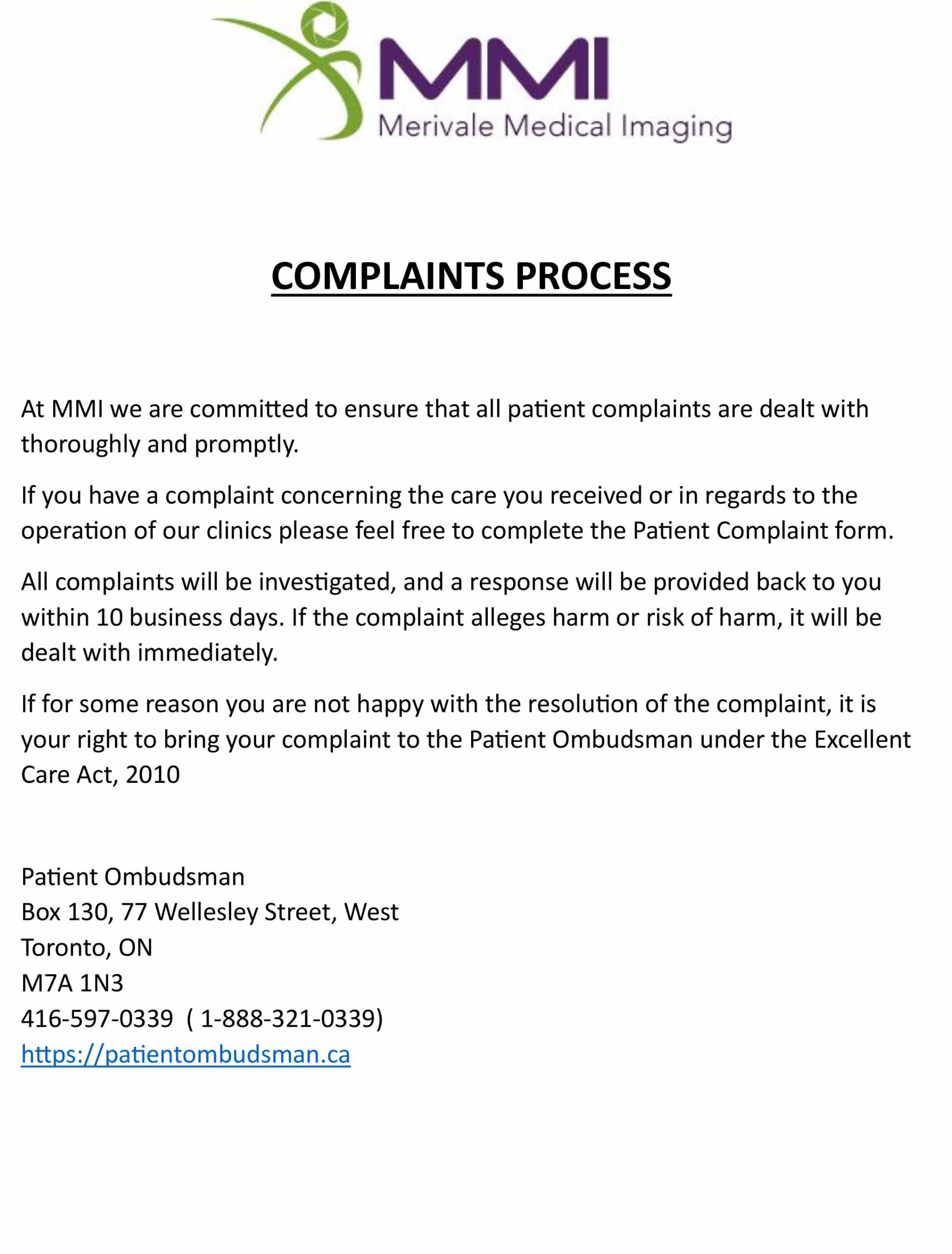 COMPLAINTS PROCESS